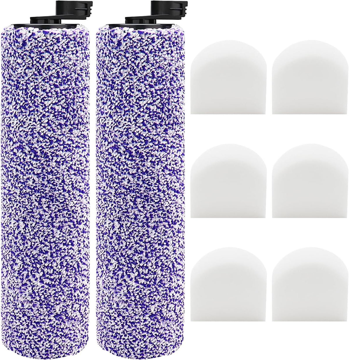 8 Pack Brush Roller and ilter Replacement or Shark WD201 Vacuum - Washable oam ilters or WD100, WD101, WD101C, WD200, WD200C, WD201, WD201C - HydroVac Pro XL 3-in-1 Vacuum