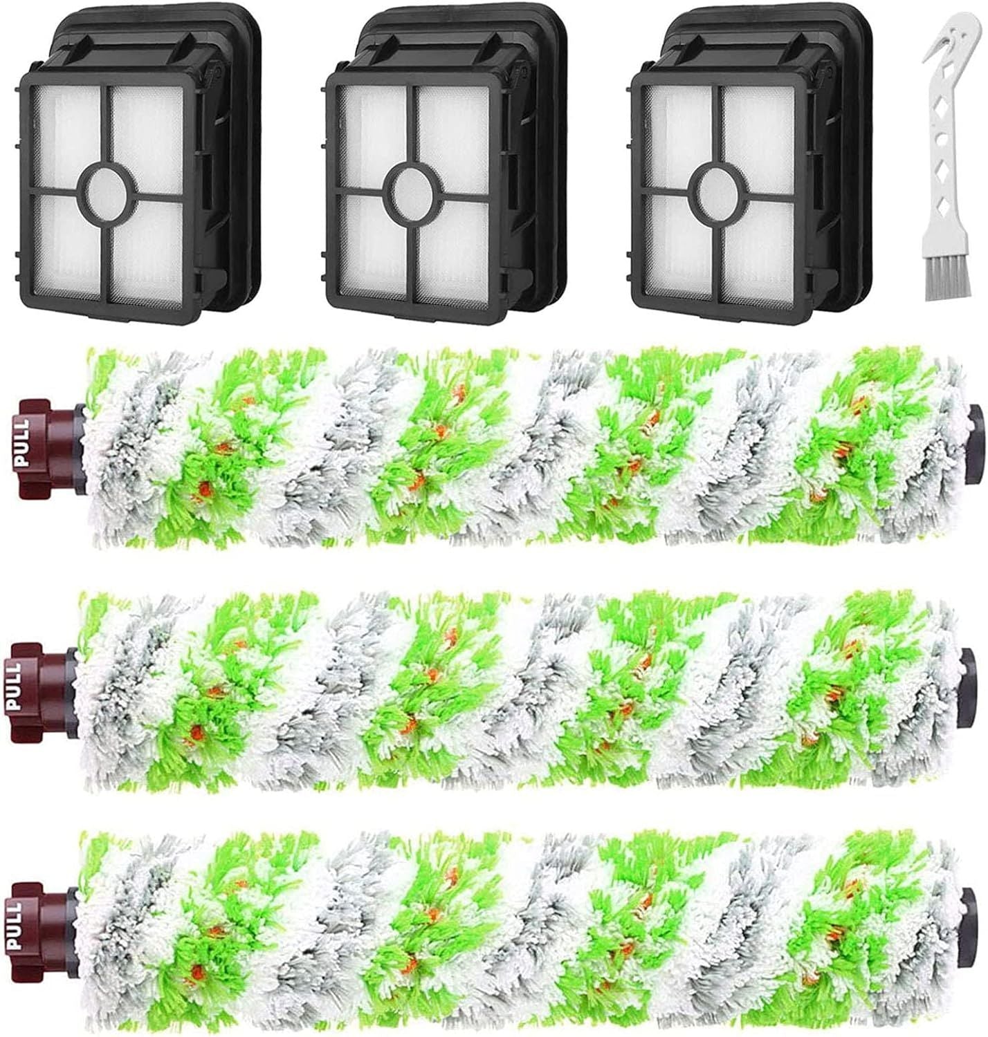 6 Pack Replacement Parts or bissell CrossWave Pet Pro 2306A & CrossWave 1785 Series 3888A Vacuum Cleaner, 3 Pack 2460 Brush Rolls,3 Pack 1866 ilters,Compare to Part 1613568&161-3568,1608684