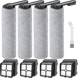 Brush and ilters Replacement Parts Accessories Compatible or Tineco loor ONE S5/loor One S5 Pro Cordless Vacuum Cleaner, 4 Roller Brushes, 4 ilters