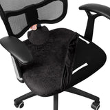 Leather Look Office Chair Seat Covers Set of 2 Black 20inch Square Stretch Seat Slipcovers for Dining Chair Cushions Removable Washable