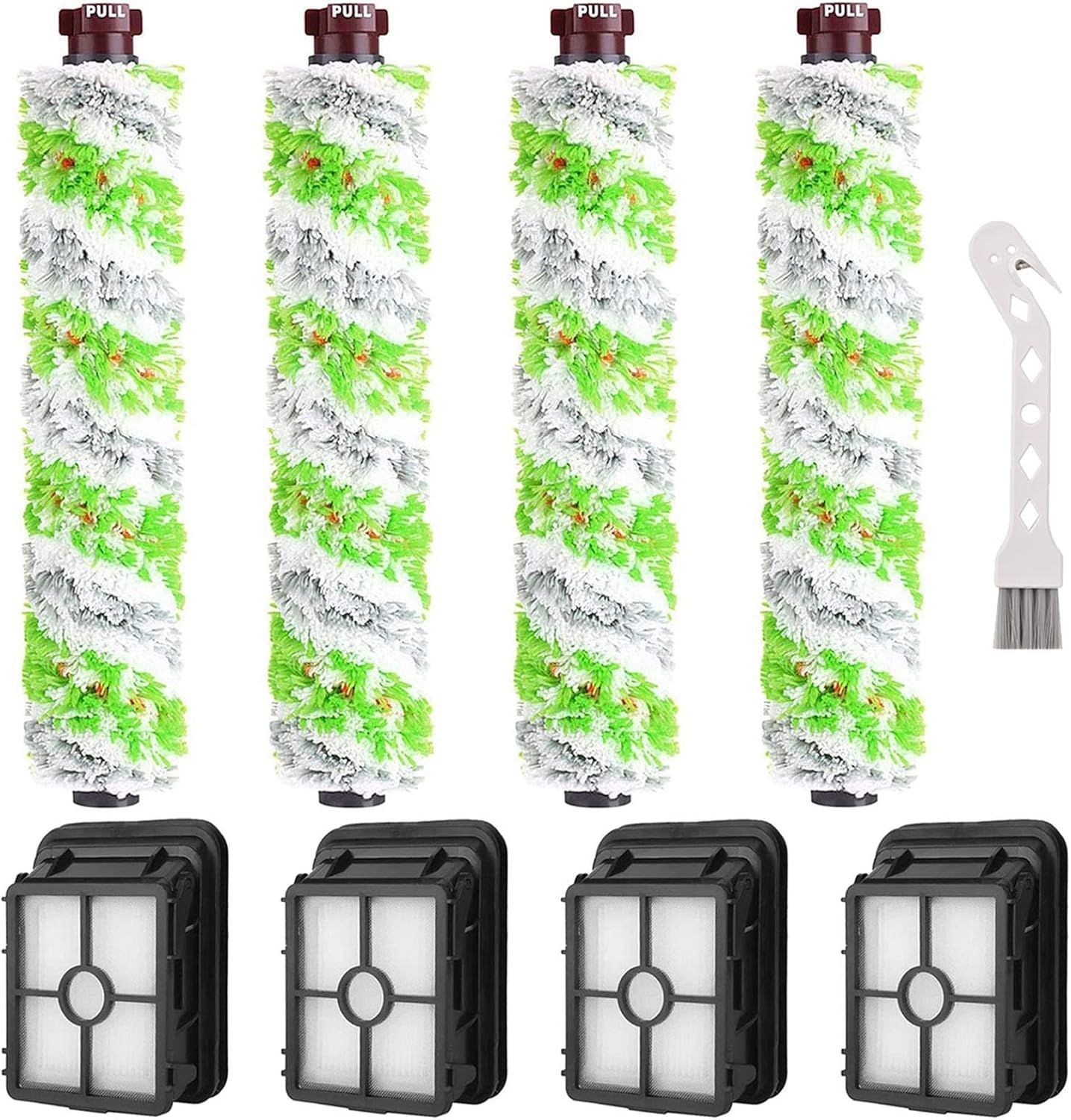 8 Pack Replacement Parts or Bissell CrossWave Pet Pro 2306A & CrossWave 1785 Series 3888A Vacuum Cleaner, 4 Pack 2460 Brush Rolls, 4 Pack 1866 ilters, Compare to Part 1613568&161-3568, 1608684