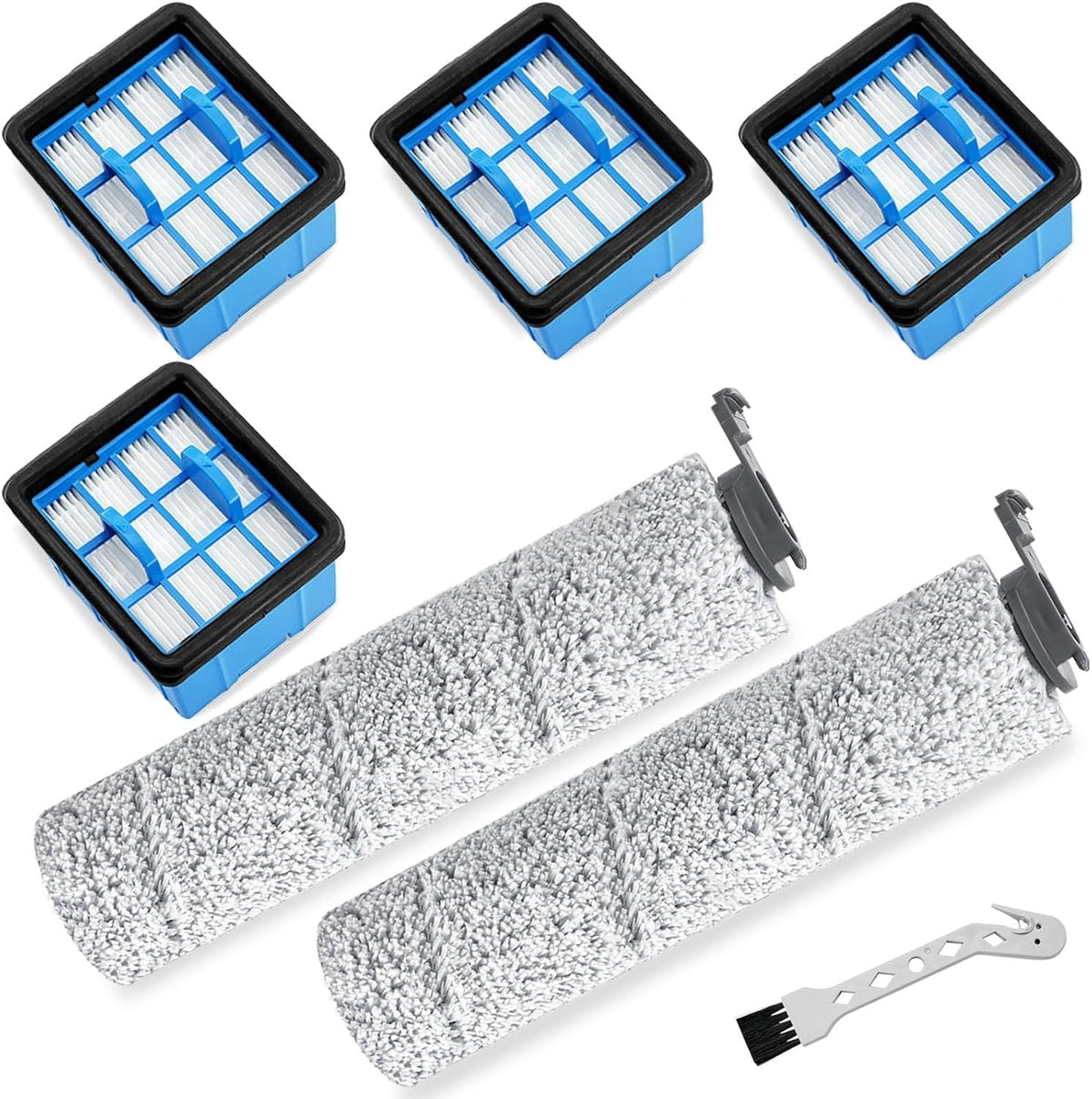 Replacement Parts or Bissell Crosswave Omniorce 3882 3883 3967 3970 CrossWave Omniorce Omniind Vacuum Cleaner, 2 Brush Rolls,4 ilters
