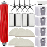 17 Pack  Q7 Replacement Parts Compatible or  Q7 Q7+ Q7 Max Q7 Max+ Vacuum Cleaner,1 Main Brush, 4 ilter, 4 Side Brush, 4 Mop Cloth, 4 Dust Bag