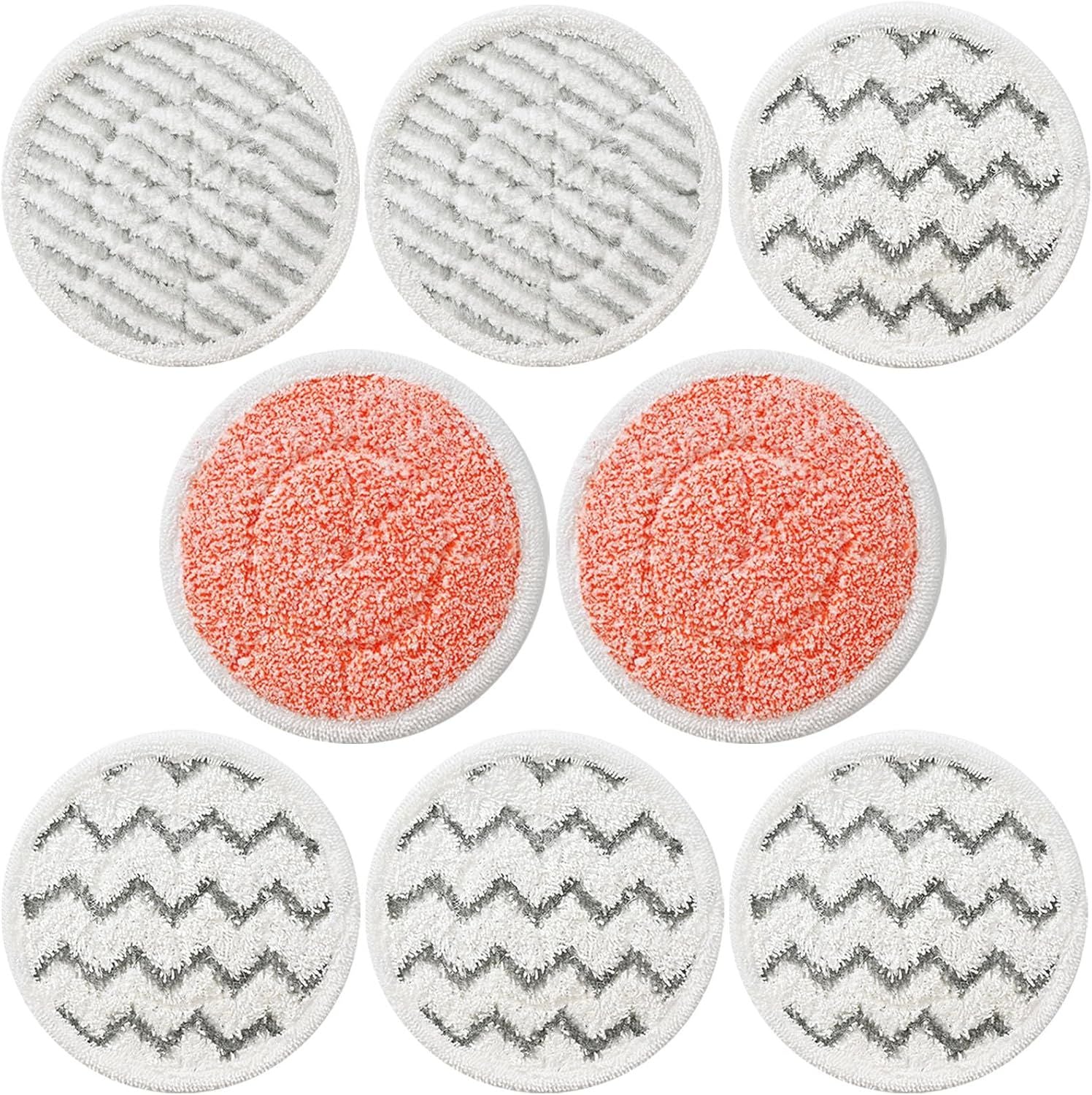 8 Pack Upgraded 3897A Rotating Mop Pads Replacement Steam Mop Pads or Bissell SpinWave SmartSteam Scrubbing Steam Mop 3897A,3712,3712W Steam Rotating Mop Pads,Part No 1641112