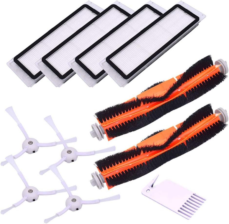 Replacement Accessories Kit Compatible with  S6 S6 Pure S5 S5 Max S4 E4 E20 E25 E35 C10 S50 Robot Vacuum Parts with 2 Main Brush 4 ilter 4 Side Brush 1 Cleaning Tool