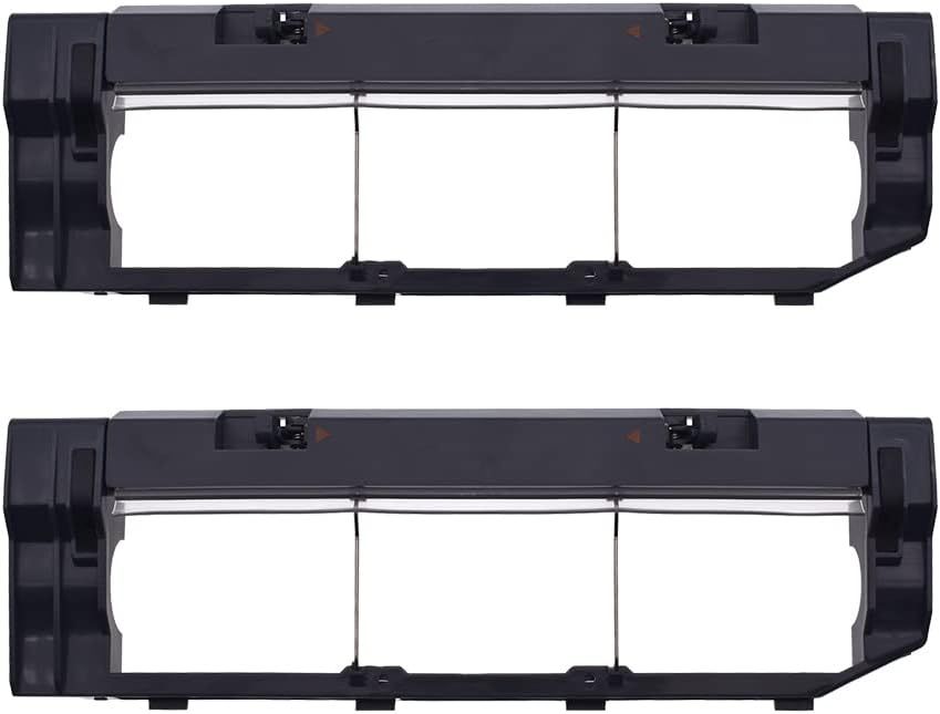 Main Brush Cover Replacement Compatible with  S6 MaxV/Pure, S6, E4, S4 Max, S4, S5 Max, S5, E35 and E2 Robot Vacuum Cleaners, Black, 2-Pack.