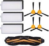 Replacement Accessories Kit Compatible or Ecovacs Deebot N79S N79 DN622 DN622.11 DN622.31 N79W N79se and Deebot 500 DC3G Robot Vacuum with 1 Roller Brush 3 ilter Sets 4 Side Brushes.