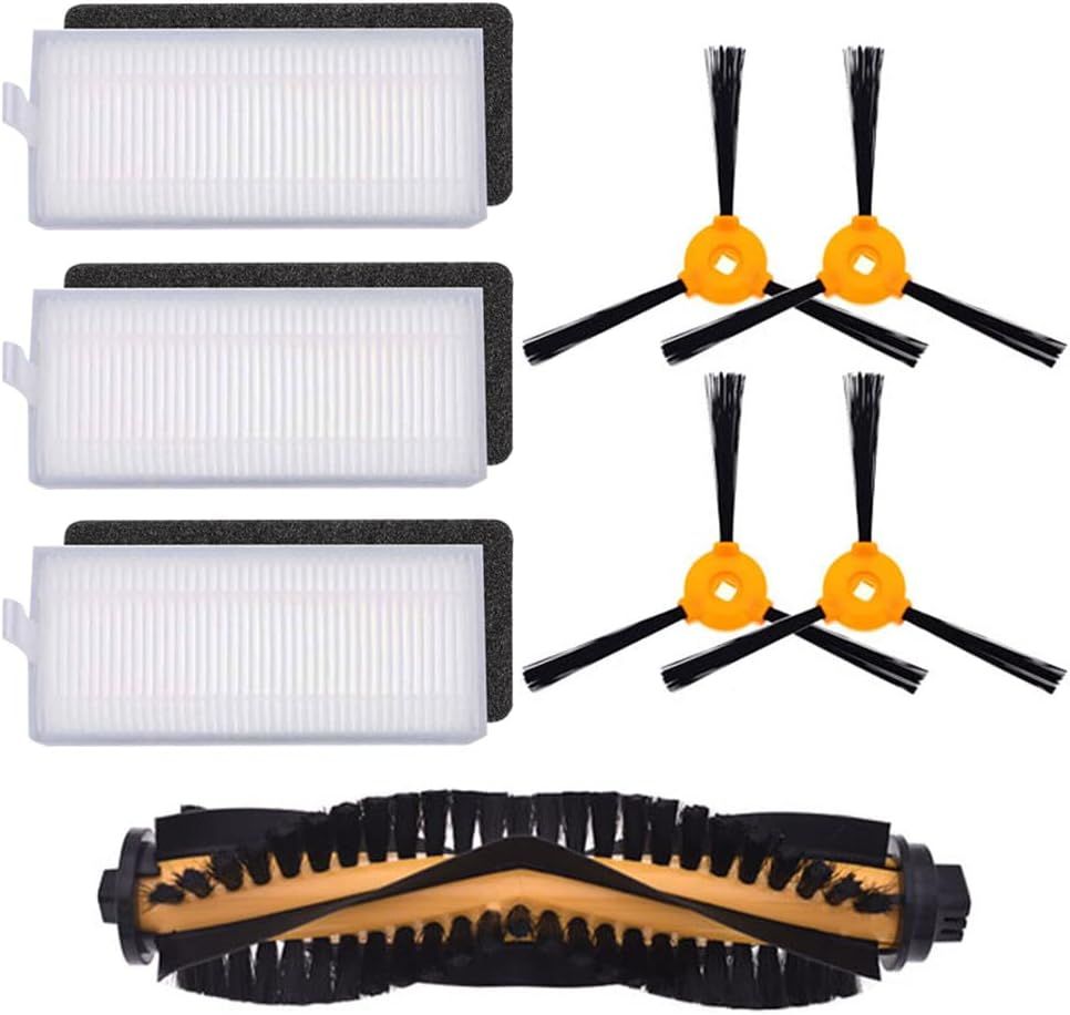 Replacement Accessories Kit Compatible or Ecovacs Deebot N79S N79 DN622 DN622.11 DN622.31 N79W N79se and Deebot 500 DC3G Robot Vacuum with 1 Roller Brush 3 ilter Sets 4 Side Brushes.
