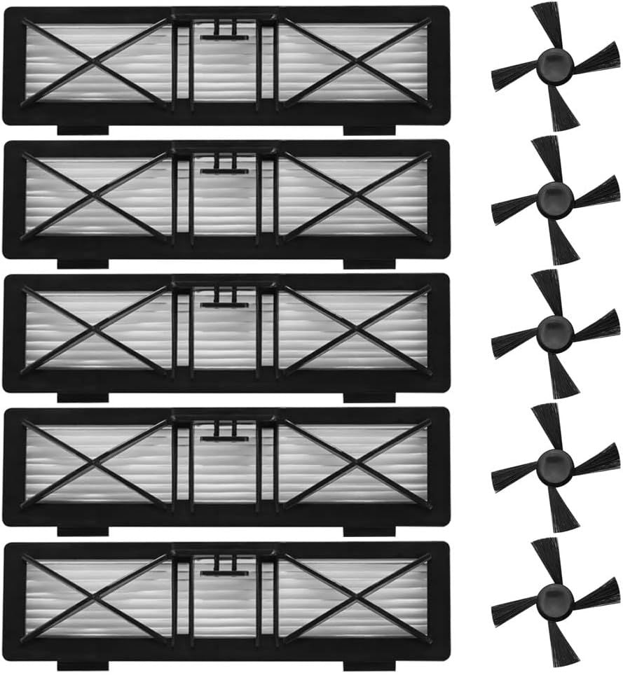 Replacement Ultra Perormance ilters Side Brushes Compatible with Neato Botvac Connected Series D10 D9 D8 D3 D4 D5 D6 D7 and Botvac D Series D75 D80 D85 Robot Vacuums,10-Pack.