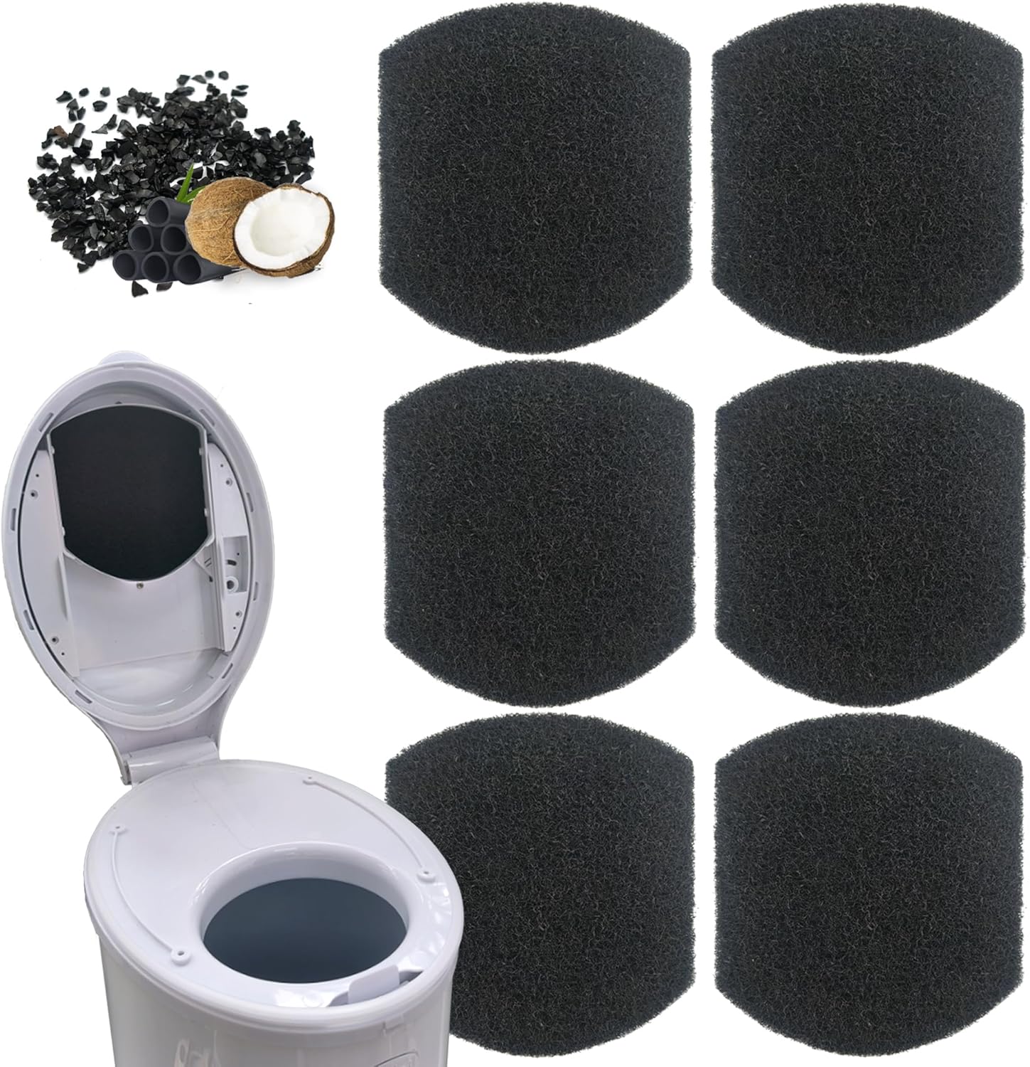 Diaper Pail Deodorizers Activated Charcoal Filter Refills Compatible with Ubbi Diaper Pail | 6 Pack Carbon Filter | Precise fit | Thickened | Natural, Odor Eliminator, Keep Home Fresh