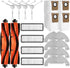 18-Piece D10 Plus Accessories Kit Compatible with DreameBot D10 Plus (RLS3D) / Dreame D10 Plus Robot Vacuum Replacement Parts, 2 Main Brushes, 4 Side Brushes, 4 HEPA ilters, 4 Mop Pads, 4 Dust Bags