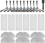 Accessories Kit or ROPVACNIC S1, or Tipdiy G90, or betboyles V75S, or VIPSUN Z1, or PrettyCare C2 Robot Vacuum Replacement Parts, 10 Side Brush, 6 HEPA ilter, 6 Mop Pad