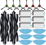 20-Piece L9000 Replacement Parts Compatible with Tikom L9000, L8000, Lubluelu SL60D, Laresar L6 Nex, Honiture Q6 SE Robot Vacuum Accessories, 2 Main Brushes, 6 Side Brushes, 6 HEPA ilters, 6 Mop Pads