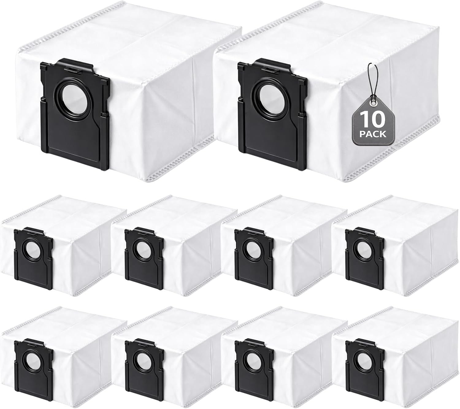 10-Pack 4-Liter Dust Bags Compatible with Dreame D10 Plus Gen 2 Robot Vacuum (RLD32GD), 10 × 4L Disposable Replacement Vacuum Bags