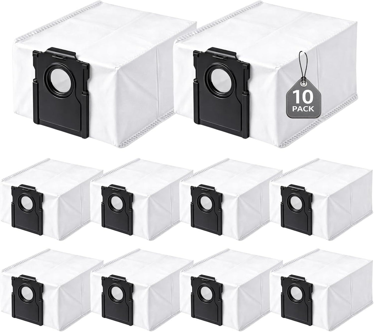 10-Pack 4-Liter Dust Bags Compatible with Dreame D10 Plus Gen 2 Robot Vacuum (RLD32GD), 10 × 4L Disposable Replacement Vacuum Bags