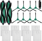 Accessories Kit Compatible with iRobot Roomba 104/105 Vac & Combo, Essential Q0120, Q0520, Y0110, Y0140, Q011 Robot Vacuum Replacement Parts,2 Main Brush, 8 Side Brush, 8 HEPA ilter (18 Pack)
