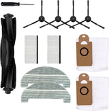 11Pcs iHRV6-BLK Replacement Parts or iHome AutoVac Nova Sel Empty Robot Vacuum Cleaner Spare Accessories, 1 Main Roller Brush,4 Side Brushes, 2 Hepa ilters, 2 Dust Bags, 2 Mop Pads