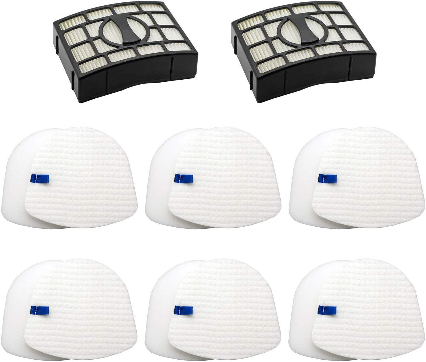 Vacuum ilters Replacement Parts or Shark Navigator Zero-M Lit-Away Upright Vacuum UV650 UV725 ZU560 ZU560C ZU561 ZU562 ZU572, 2 Post ilters + 6 oam& elt ilters Kit, XHEPA560 & XK560