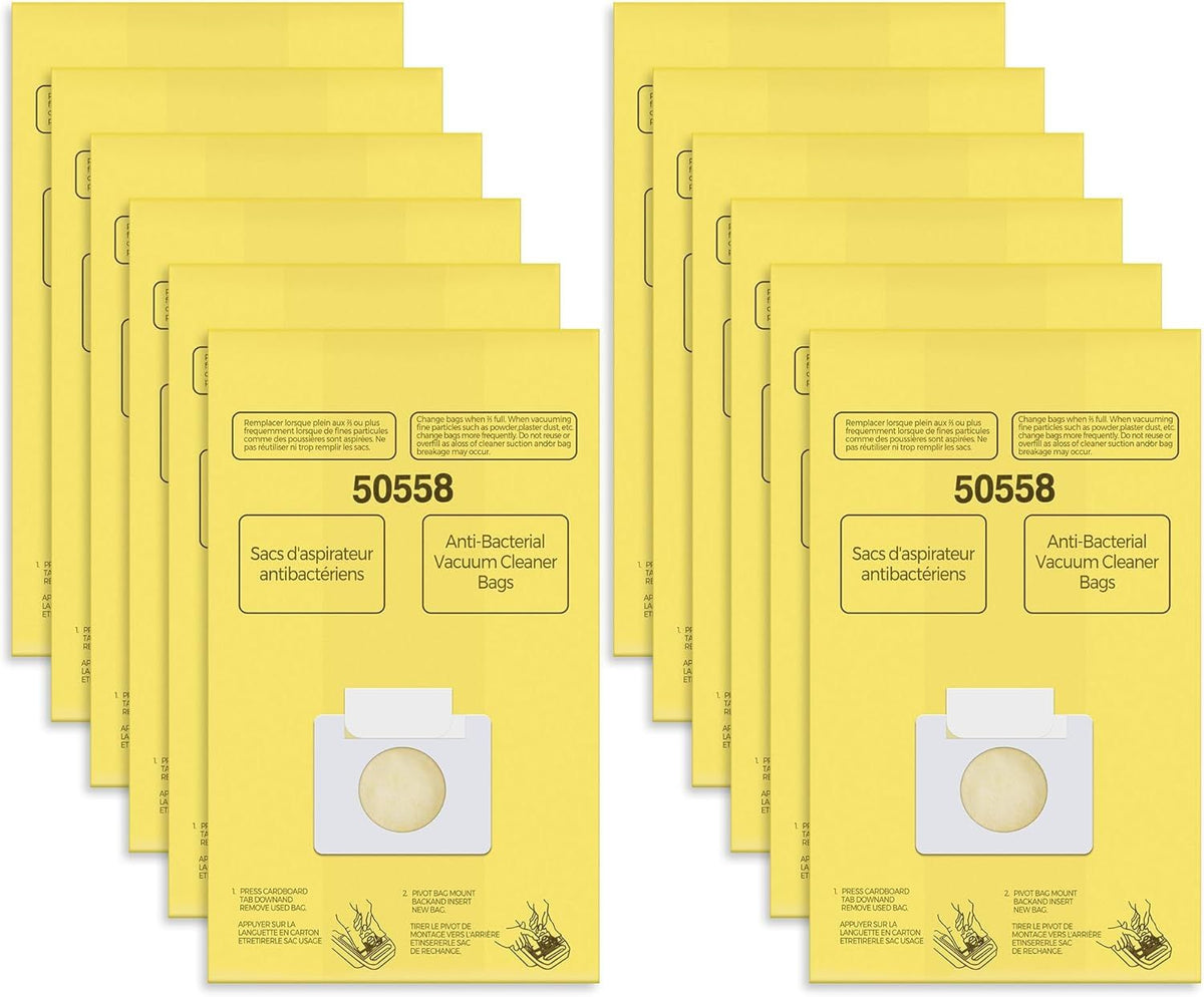Vacuum Bags Replacement or Kenmore Canister C/Q 5055 50555 50557 50558 and Pana·sonic Type C-5 C-18 Vacuums - Premium Vacuum Cleaner Dust Bag - 12 Pack