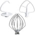 Mixers Accessories K45WW Wire Whip K45DH Dough Hook K45B Coated lat Blade Paddle with Scraper Replacement or Kitchen Tilt-Head Aid Stand Mixer Attachments- Stainless Steel