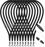 Breakaway Neck Lanyards Key Chain - Black Badge Lanyards or ID Badge Holders, Comortable Neck Straps