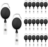 20Pcs Retractable ID Badge Holders ID Badge Reels with Clip Retractable Badge Holders or Oice Worker Doctor Nurse (Black)