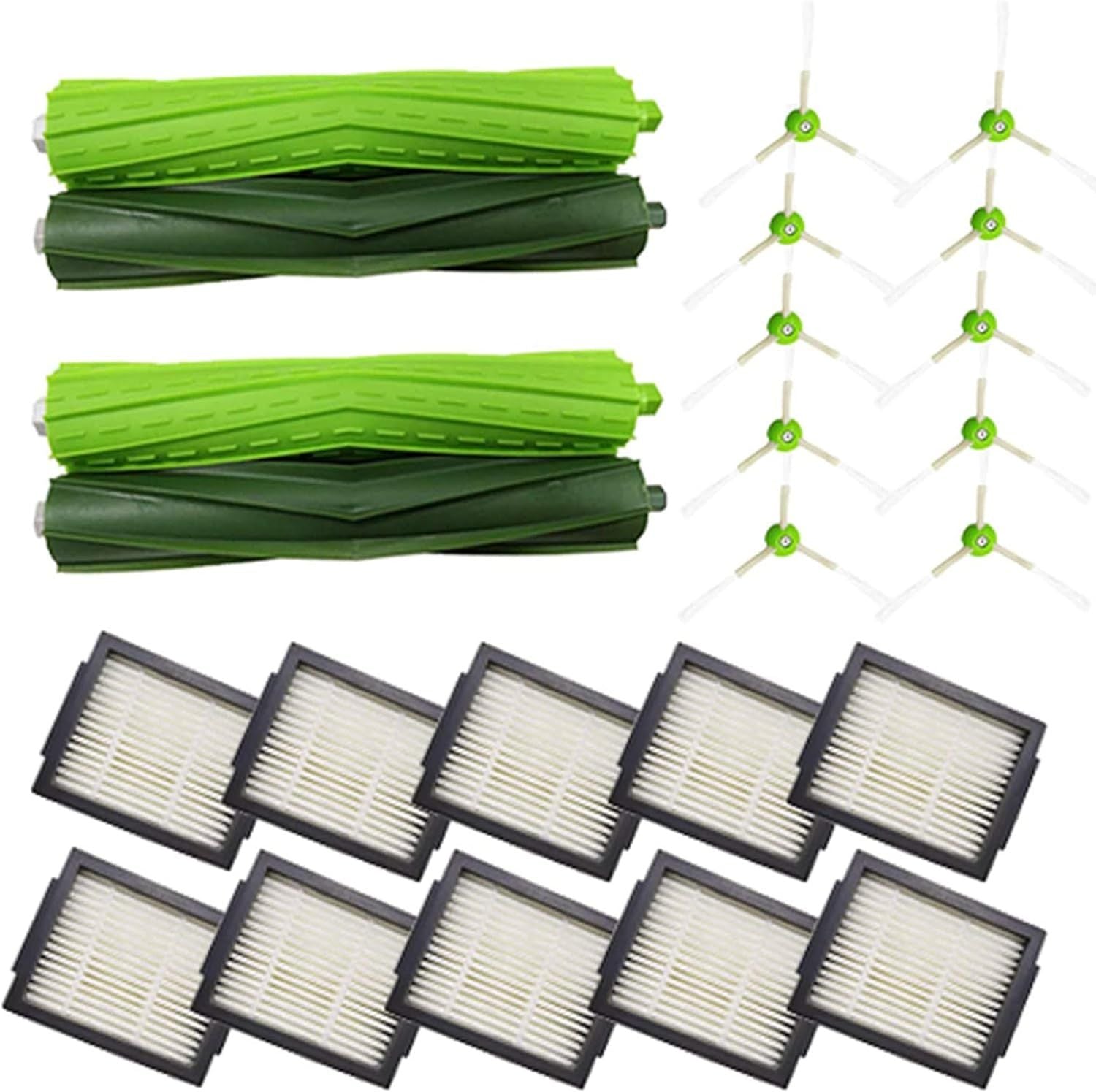 24PK Replacement Parts Kit Compatible with iRobot Roomba E & I & J Series i1 i3 i4 i5 i6 i7 i8 J7 J5 J6 J8 J9 Plus E5 E6 Vacuum,Including 2 Main Brushes & 10 ilters & 10 Side Brushes