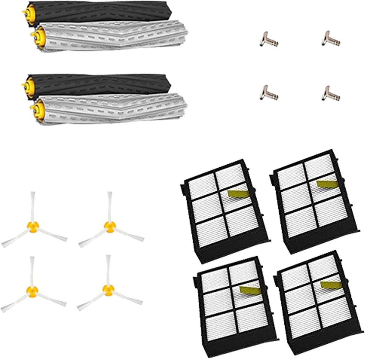 Extractor Roller Side Brushes & Hepa ilters Replenishment Kit Compatible with iRobot Roomba 800 900 Series 805 860 861 870 871 880 890 891 960 980 981 985 Vacuum Replacement Parts