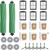 Replacement Parts Compatible with Combo 405/505, 24-Piece Set with 2 Roller Brushes, 6 Dust Bags, 6 Side Brushes, 6 ilters & 6 Mopping Pads