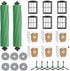 Replacement Parts Compatible with Combo 405/505, 24-Piece Set with 2 Roller Brushes, 6 Dust Bags, 6 Side Brushes, 6 ilters & 6 Mopping Pads