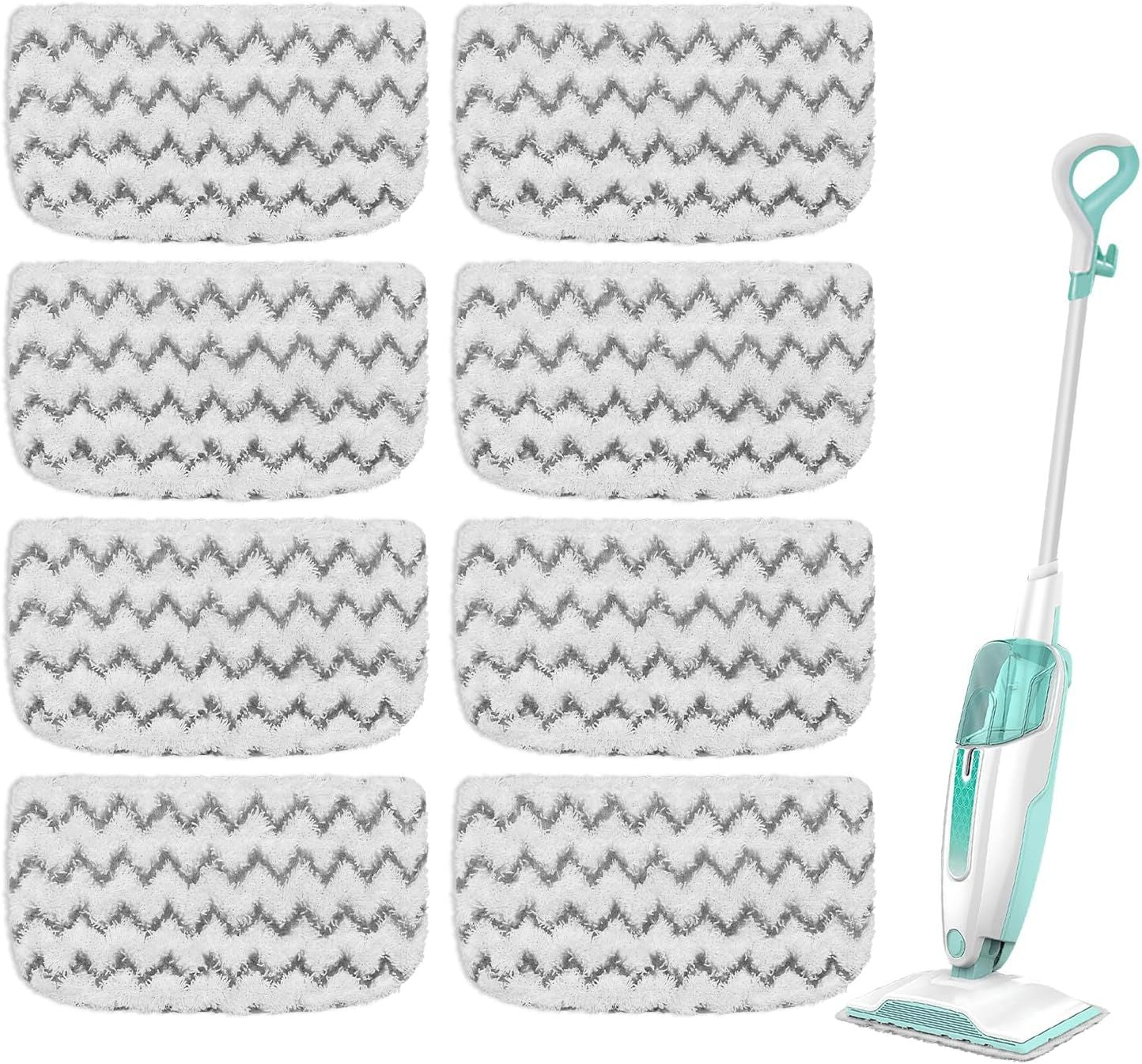 8 Pack Microiber Steam Mop Replacement Pads or Shark Steam Mop S1000, S1000A, S1000C, S1000WM, S1001C Dirt Grip Steam Mop Pads, Washable & Reusable Microiber Mop Pads or All loor Clean