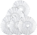 Spin Mop Replacement Head 5 Pack Magic Mop Reill or Hurricane 360° Systems, Microiber Spin Mop Head, Round Shape Standard Universal Size