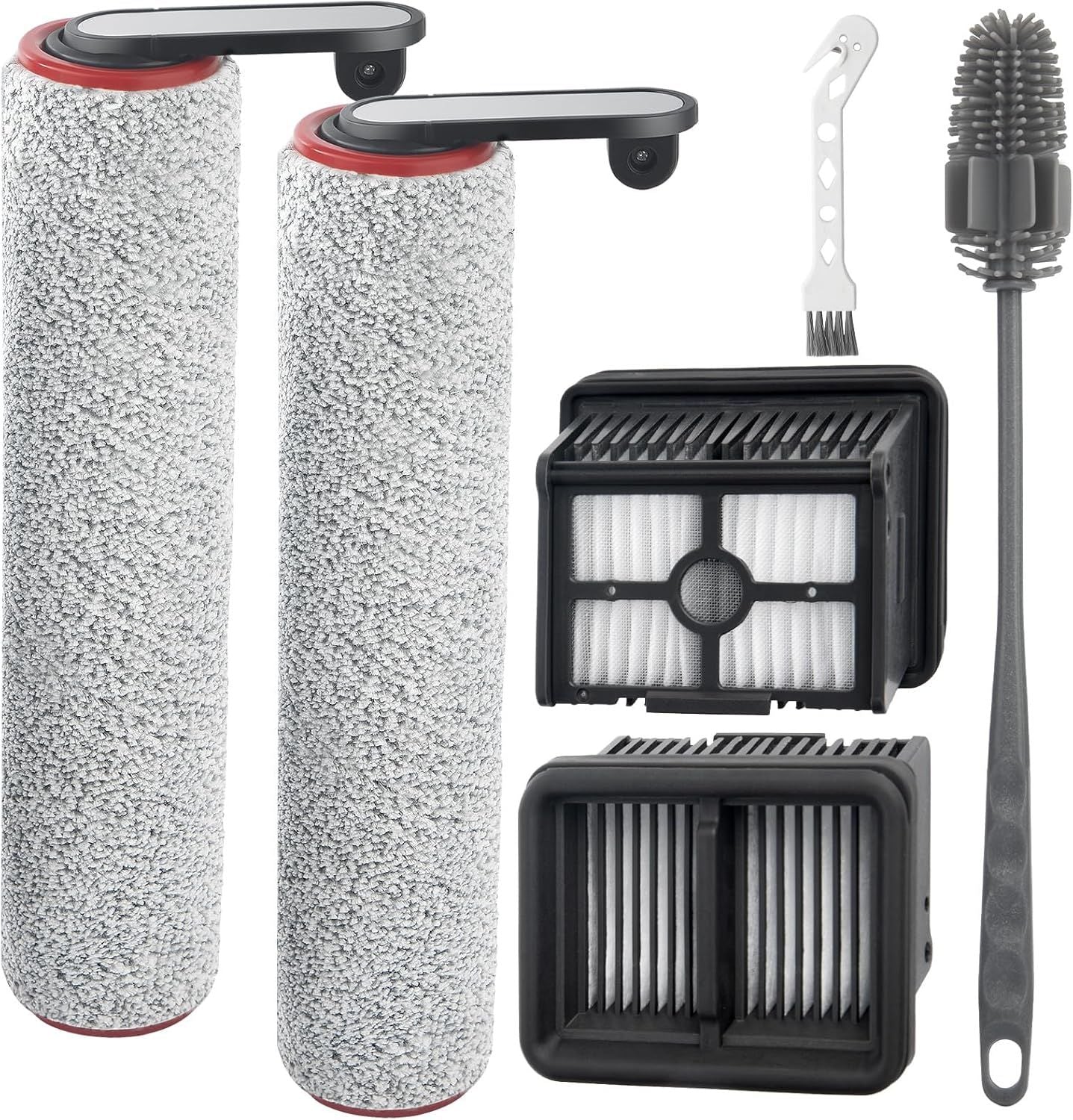 H12 Pro Roller Brush Replacement and HEPA ilter or Dreame H12 Pro, H12 Dual, G10 Pro Cordless Wet Dry Vacuum Cleaner, 2 Brush Rollers, 2 HEPA ilters, 1 Water Tank Brush, 1 Cleaning Brush