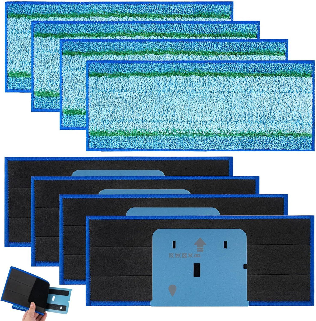 Upgraded M6 Wet Mopping Pads or iRobot Braava Jet M6 Series (6110) (6012) (6112) (6113) Ultimate Robot Mops, New Sticky Design, Detachable, Washable and Reusable M6 Mop Pads or iRobot, 8 Pack
