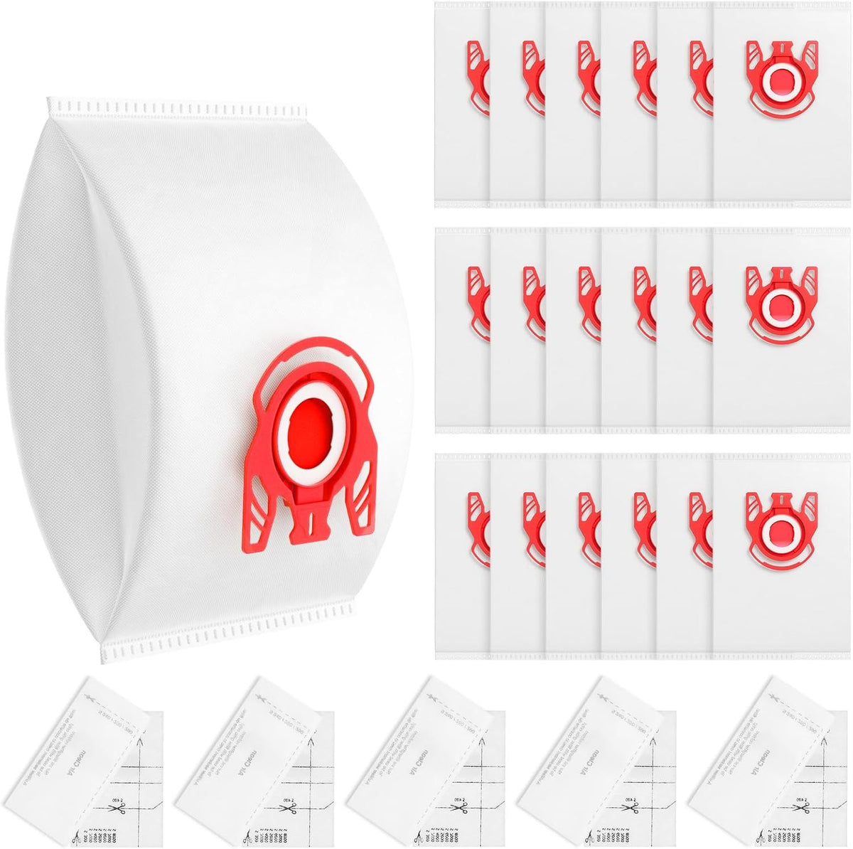 20 Pack 3D Airclean JM Vacuum Cleaner Bags Compatible with Miele JM Vacuum Cleaner, Compact C1, Compact C2, Complete C1, S241, S290, S300i, S500, S700, S4, S6 Series, Replaces Part 10123220
