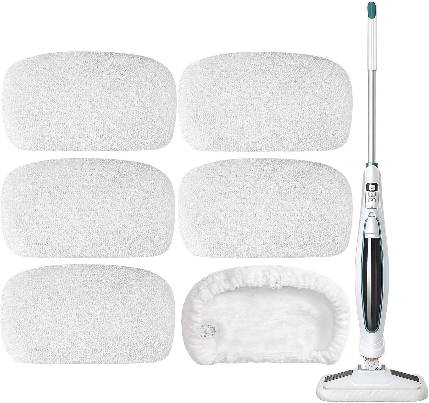 6 Pack SMP01 Microiber & Washable Steam Mop Pads Compatible with Kenmore SM2060 S200 Series loor Cleaning Steam Mop (White)