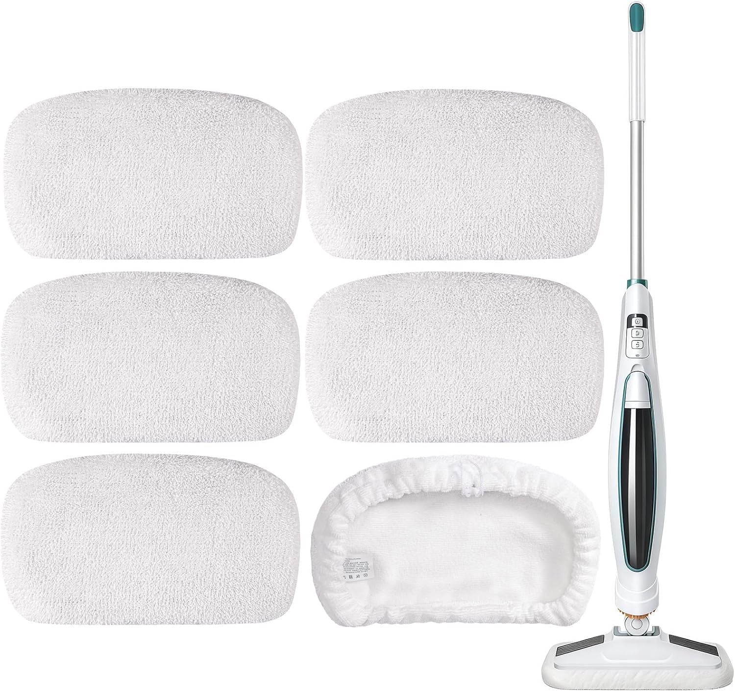 6 Pack SMP01 Microiber & Washable Steam Mop Pads Compatible with Kenmore SM2060 S200 Series loor Cleaning Steam Mop (White)
