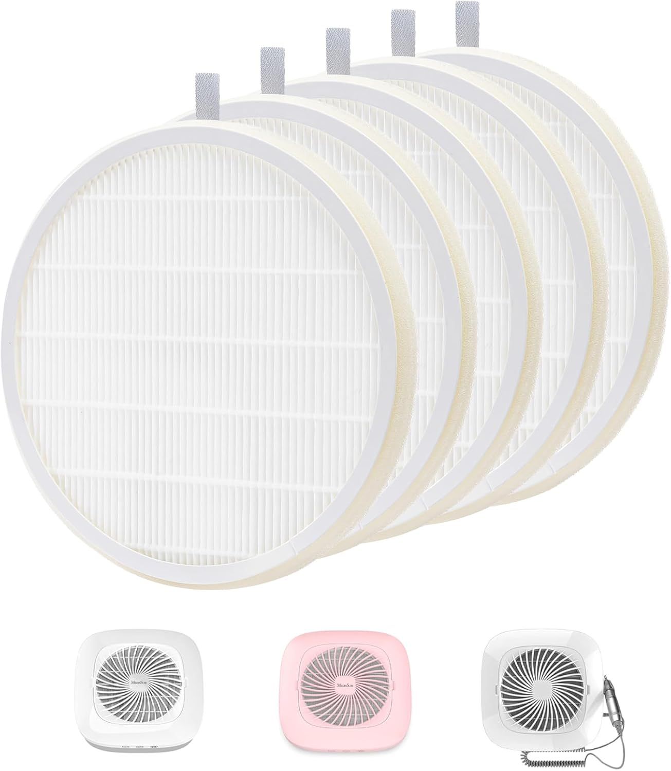 5 Pack Nail Dust Collector ilters Compatible with Melody Susie Dust Collector, Models SPro/ XC320J, ilters 99% o Nail Dust, Reusable & Easy to Clean