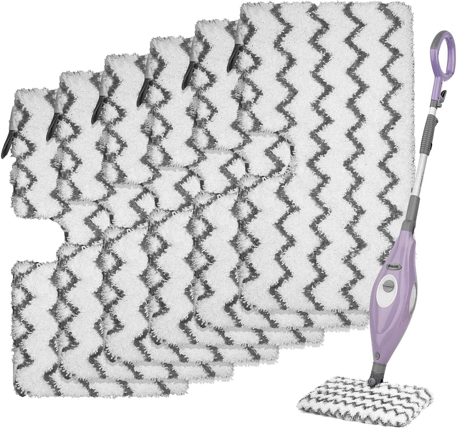 6 Pack S3501 S3601 Steam Mop Replacement Pads or Shark S3501 S3601 S3550 S3801 S3901 S3601D S3801CO S3901D S3455K S2902 SE450 Steam and Scrub Pocket Mop Steamer Pads Washable