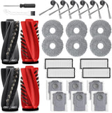 28 Pack Replacement Accessories or  Qrevo Curv/Curv S5X/Qrevo Edge/Edge S5A/Qrevo S5V Robot Vacuum, 2 Pairs Mainbrush 4 ilter 6 Dust Bags 6 Mop Pad 6 Sidebrush 1 Cleaning Brush 1 Screwdriver