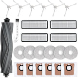 24 Pack Accessories Kit or Dreame L10s Ultra / L10 Ultra Robot Vacuum Replacement Parts Including 1 Main Brush 4 HEPA ilters 6 Sidebrushes 6 Mop Pads 6 Dust Bags 1 Cleaning Brush