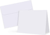 Eupako White Blank Cards and Envelopes 100 Pack - 5x7 Heavyweight Folded Cardstock and A7 Envelopes Self Seal for DIY Greeting Cards, Invitations, Wedding, Baby Shower, Birthday, Thank You Cards