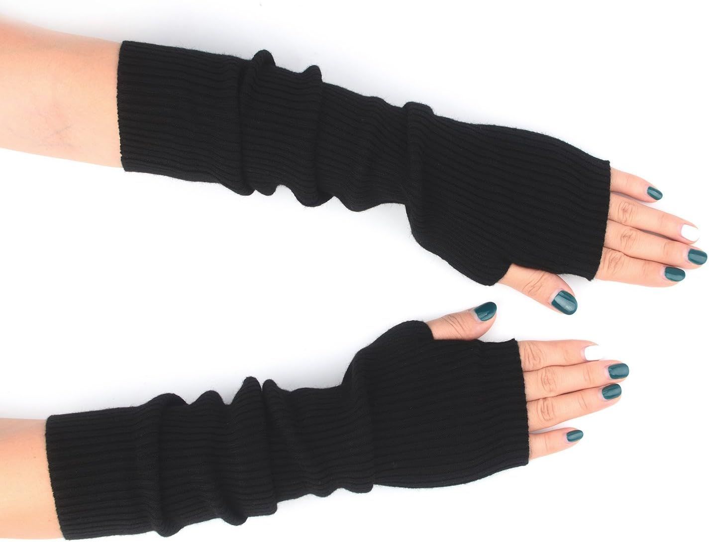 Cashmere Blended Arm Warmer or Women Winter ingerless Gloves Knit Mitten Gloves Wrist Warmer with Thumb Hole