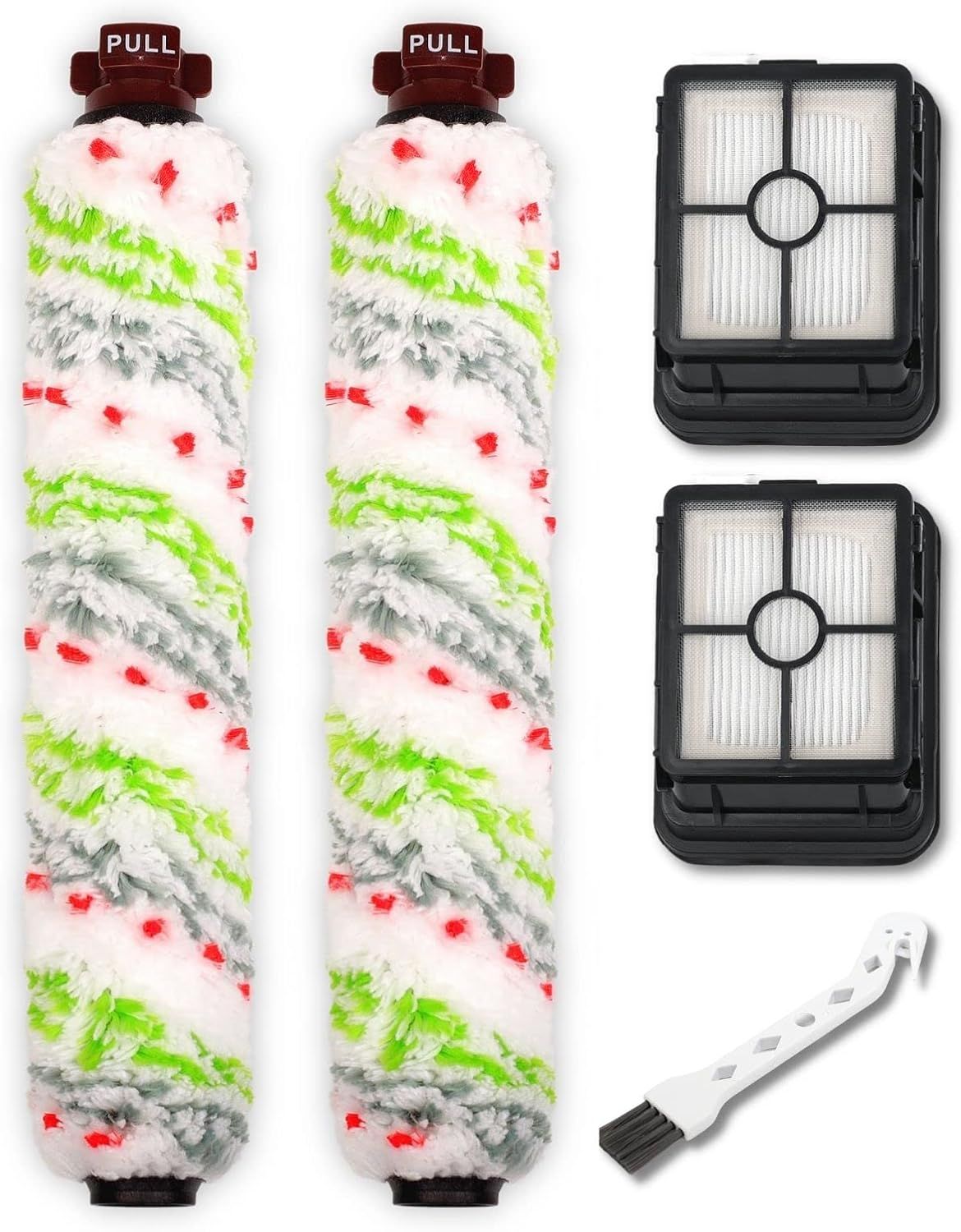 Replacements Part Compatible with BISSELL CrossWave Wet Dry Vacuum, CrossWave PET PRO and CrossWave Cordless Accessories (2 Multi-Surace Pet Brush Rolls+2 ilters)