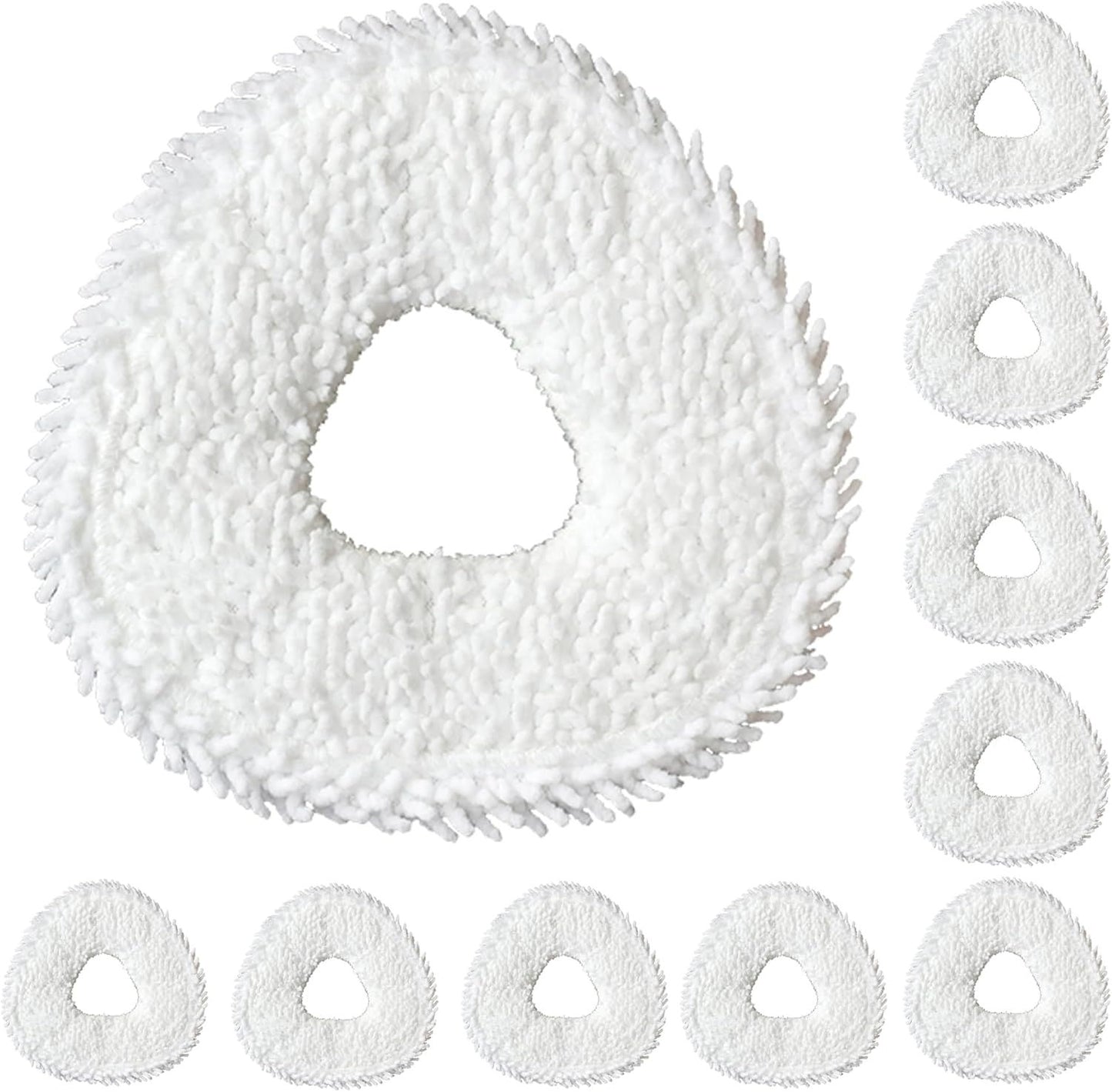Robot Vacuum and Mop Pads 10 Pack or Narwal reo X Ultra/reo /reo Z Ultra/reo Z10/reo Pro/reo Z10 Ultra Robot Vacuum, High Absorbency Microiber Replacement Pads, Washable Robot Mop Pads White