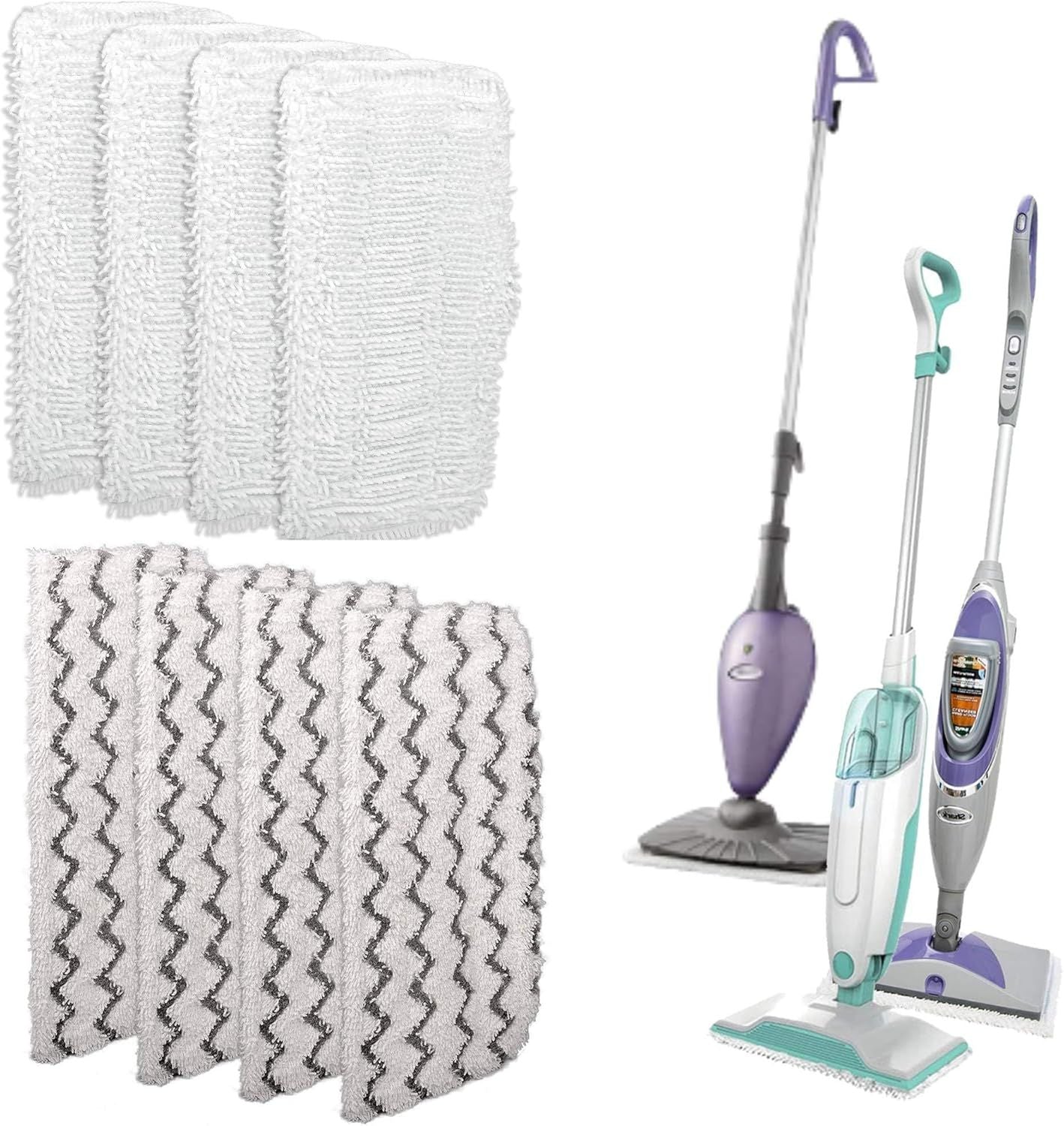 8 Pack Steam Mop Pads or Shark S1000 Series (4 Sot + 4 Scrub Pads)