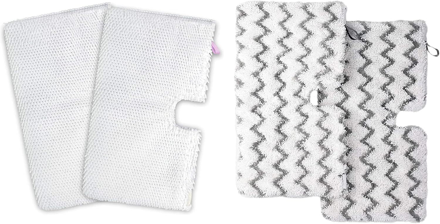 2 Pack + 2 Pack Replacement Microiber Mop Pad or Shark Steam Pocket Mops S3500 Series S3501 S3601 S3550 S3901 S3801 SE450 S3801CO S3601D (2 Sot mop pad+2 scrubby mop pad)