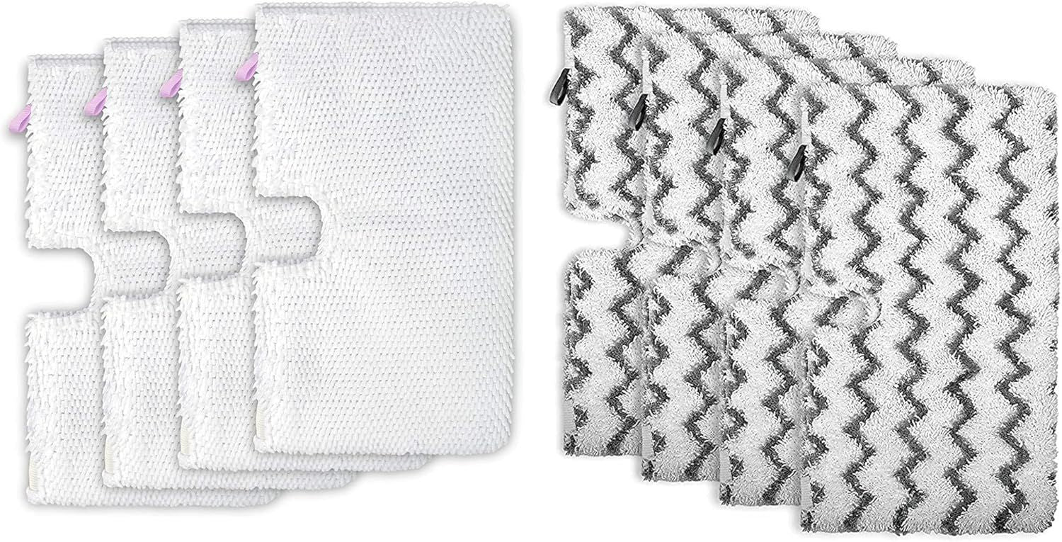 8 Pack Replacement Microiber Mop Pad or Shark Steam Pocket Mops S3500 Series S3501 S3601 S3550 S3901 S3801 SE450 S3801CO S3601D (4 Sot mop pad+4 scrubby mop pad)