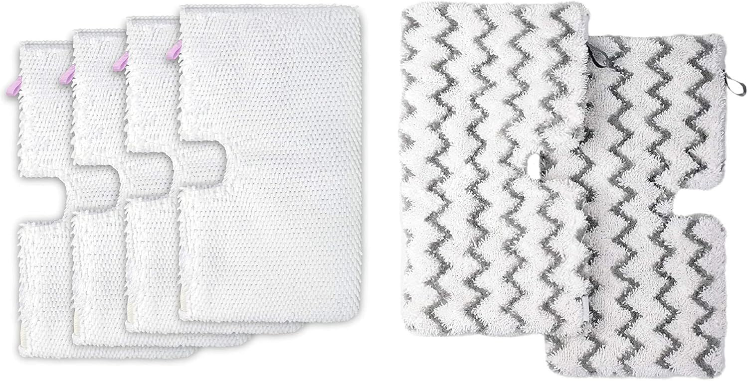 4 Pack + 2 Pack Replacement Microiber Mop Pad or Shark Steam Pocket Mops S3500 Series S3501 S3601 S3550 S3901 S3801 SE450 S3801CO S3601D (4 sot mop pad+2 scrubby mop pad)