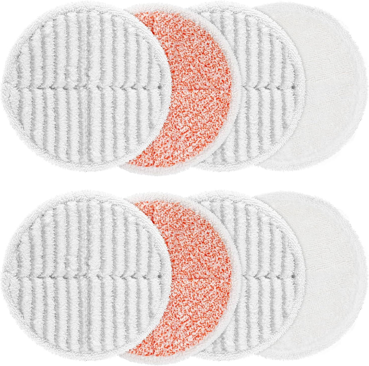 8 Pack Mop Pads Replacement Compatible with Bissell Spinwave 2124, 2039A, 2307, 23157, 23159, 20393, 20399 Hard loor Spin Mop, 2 Sot Pads, 4 Scrubby Pads, 2 Heavy Scrub Pads